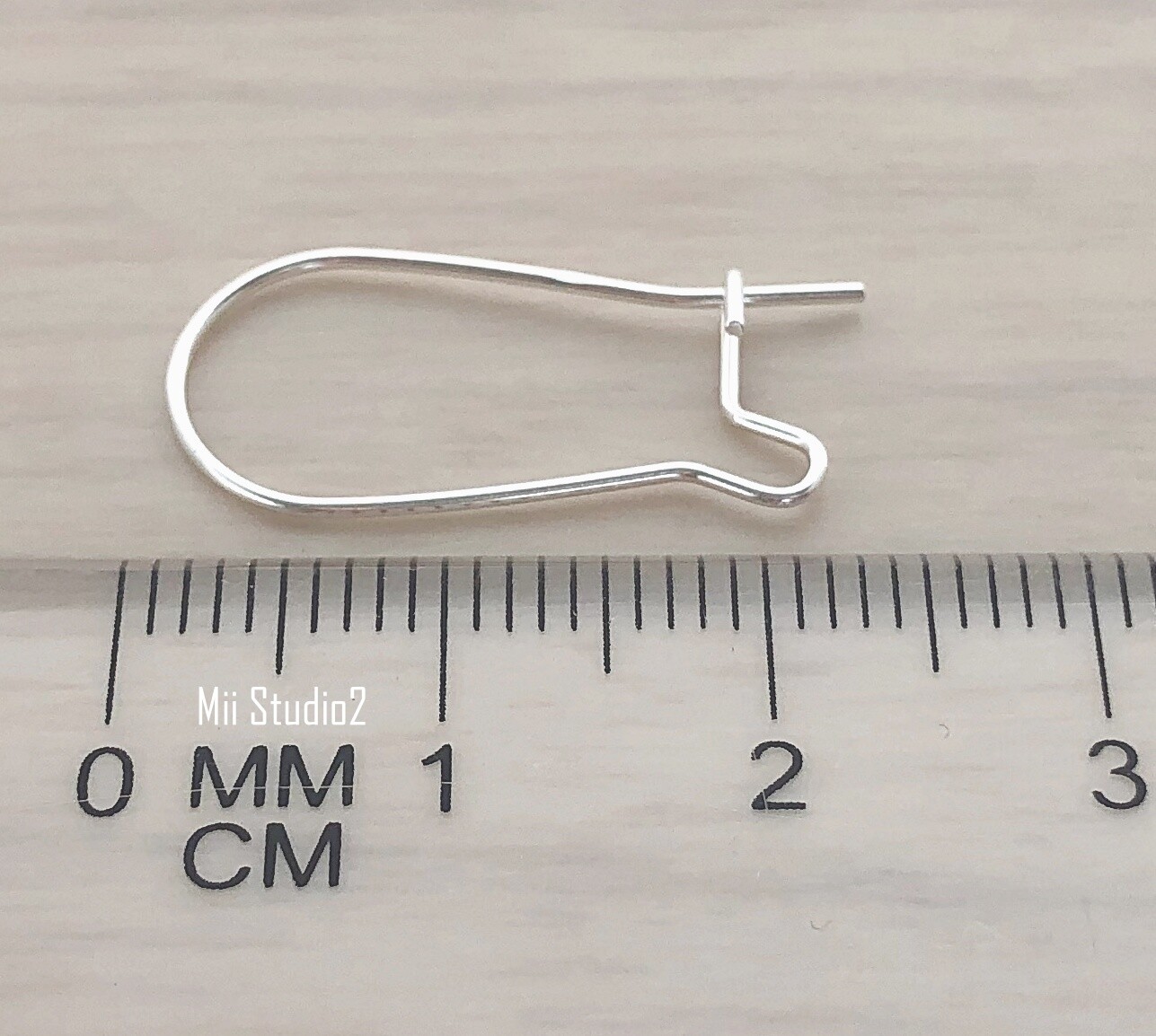 Sterling Silver Kidney Earring ear wire medium 23mm 21.5 gauge wire 10pcs E27s