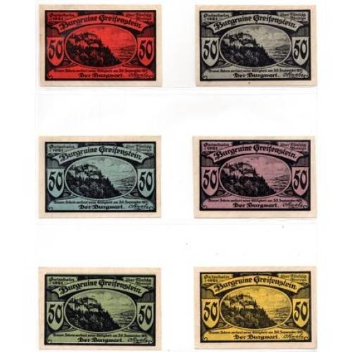 1921 Germany Greifenstein Notgeld Set of 12 Notes (1462)