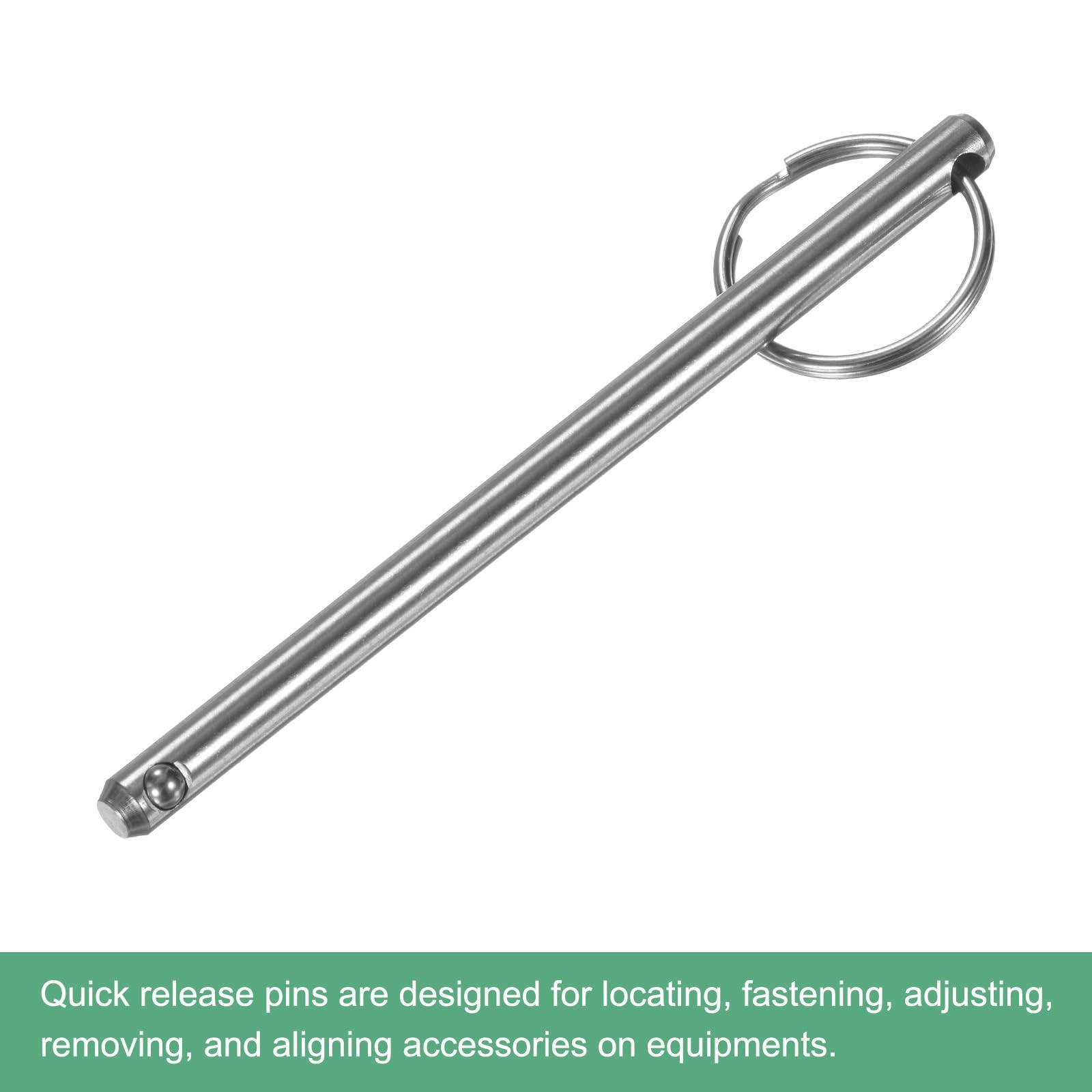 2-Pack Quick Release Pins, 1/4" [6mm] Diameter, 3.39" [86mm] Usage Length Bim...