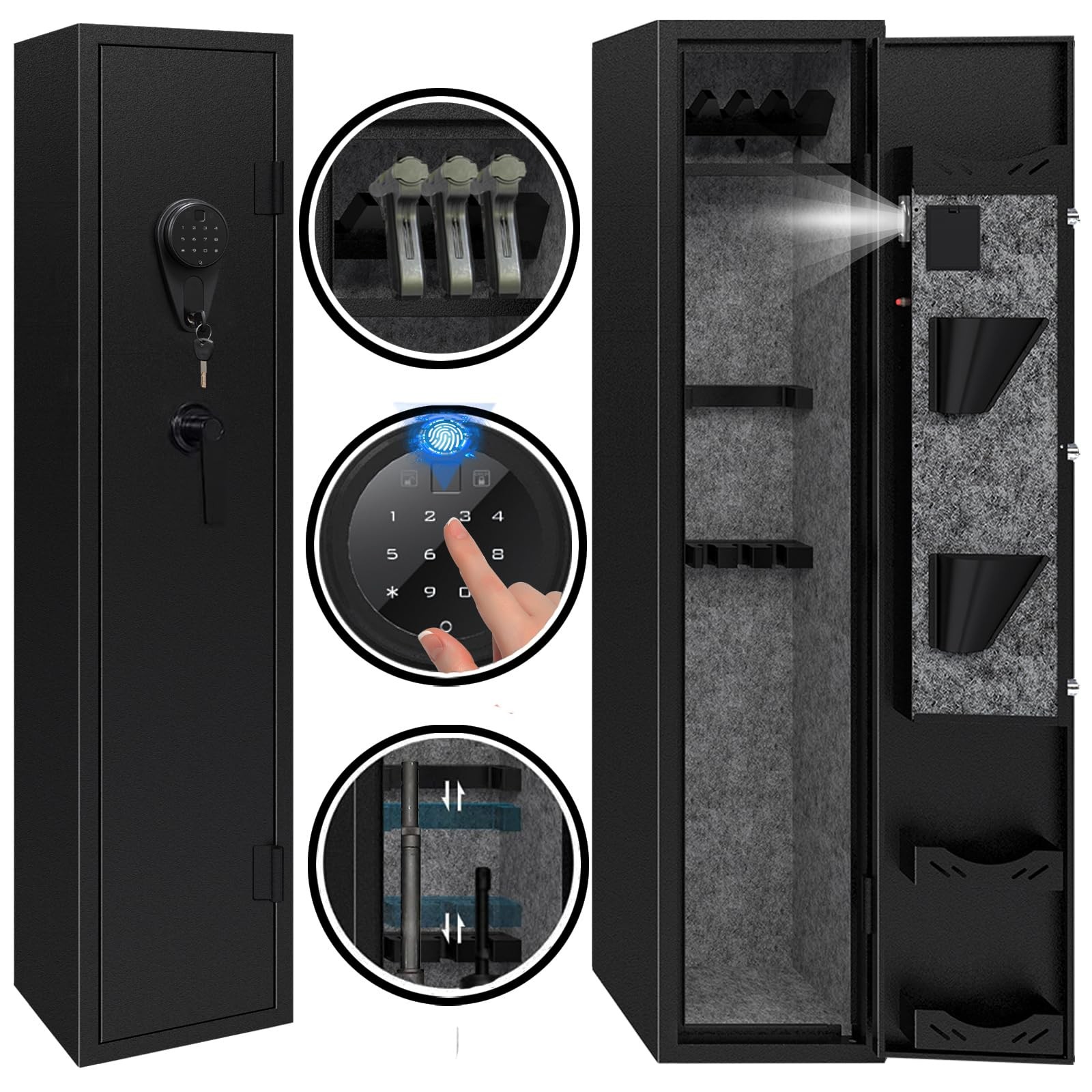 KAER Rifle Safe Gun Safe, Gun Safes for Rifles and Shotguns,Electronic Biometric