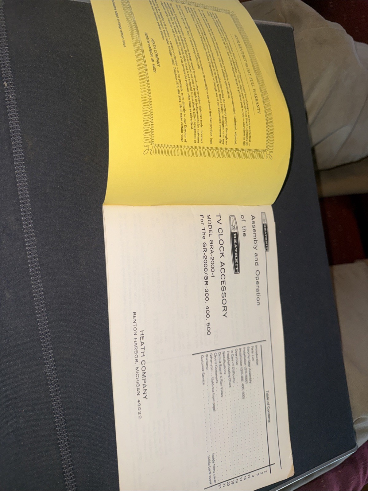 Heathkit Assembly Manual for GRA-2000-1 TV Clock Accessory Ok Condition Used