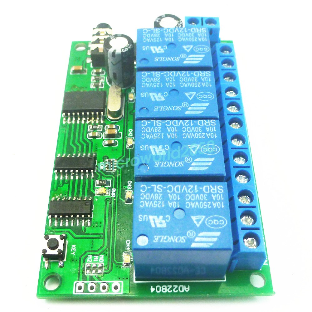 AD22B04 12V 4CH MT8870 DTMF Tone Signal Decoder Relay Phone Remote Control PLC
