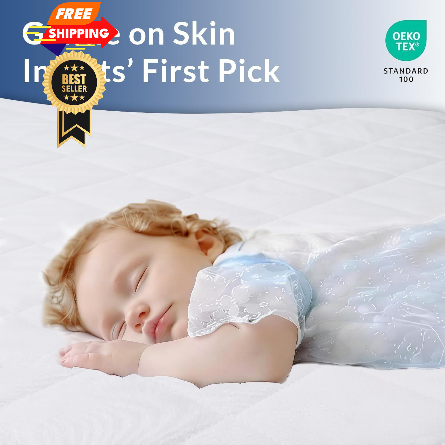 Twin Size Quilted Fitted Mattress Pad, Waterproof Twin, Pattern-2-white
