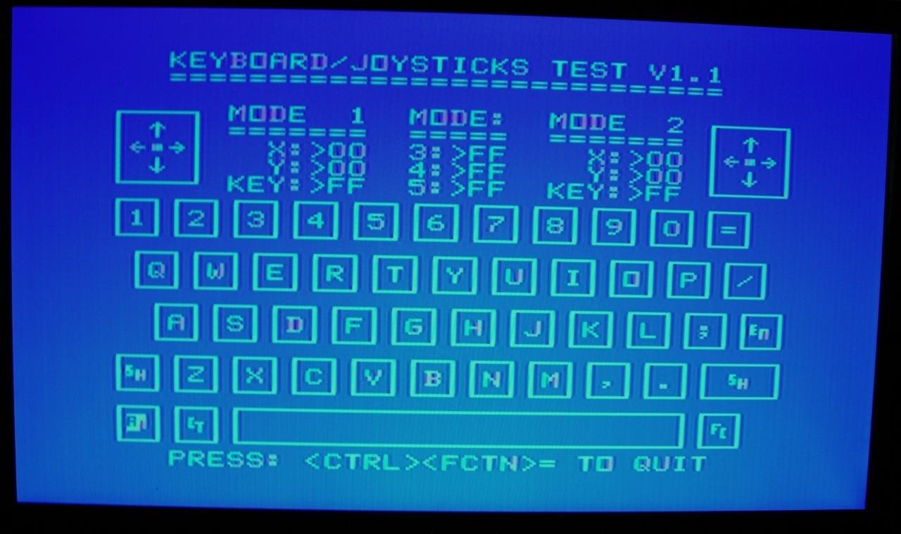 TEXAS INSTRUMENTS HOME COMPUTER TI-99/4A KEYBOARD / JOYSTICK TESTER PROGRAM DISK