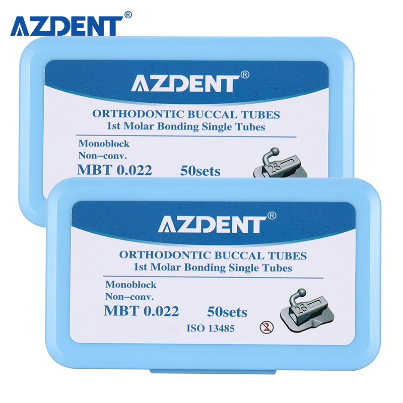 AZDENT Dental Ortho 1st Molar Buccal Tubes Roth/MBT.022 Bondable MIM Monoblock