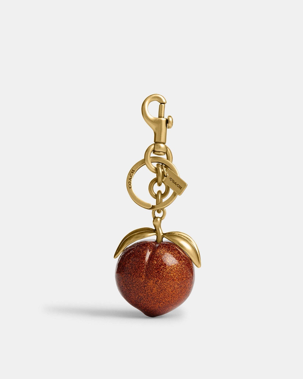 Original Coach Peach Brass/ Resin Bag Charm Keychain Fob Keyring CBX51 NEW
