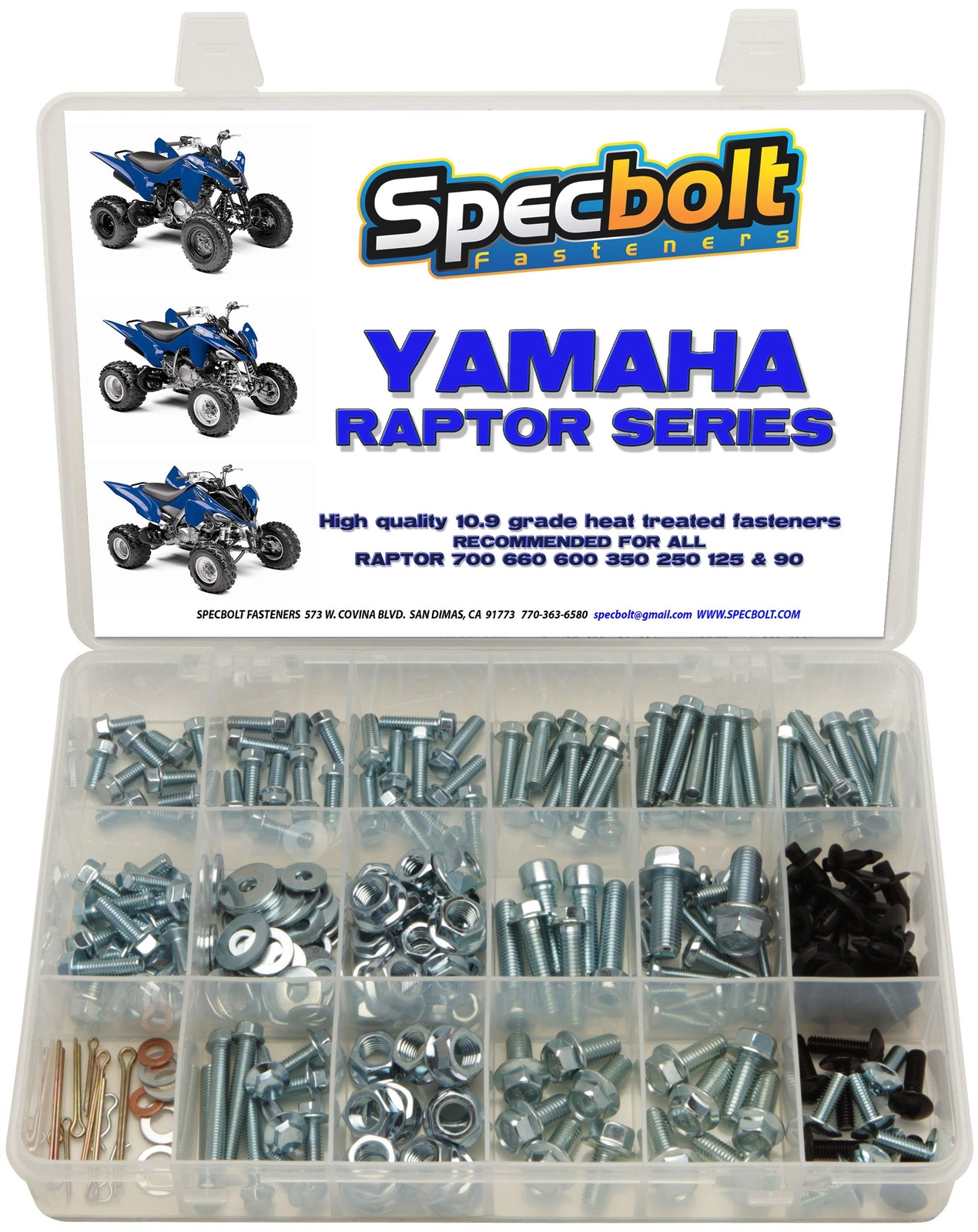 250pc Specbolt Yamaha Raptor 600 660 700 Bolt Kit for Maintenance & Restorati...