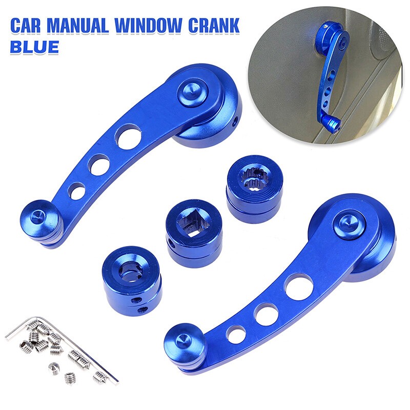 2X Universal Aluminum Manual Billet Car Window Crank Handle Winder Truck Pick ！