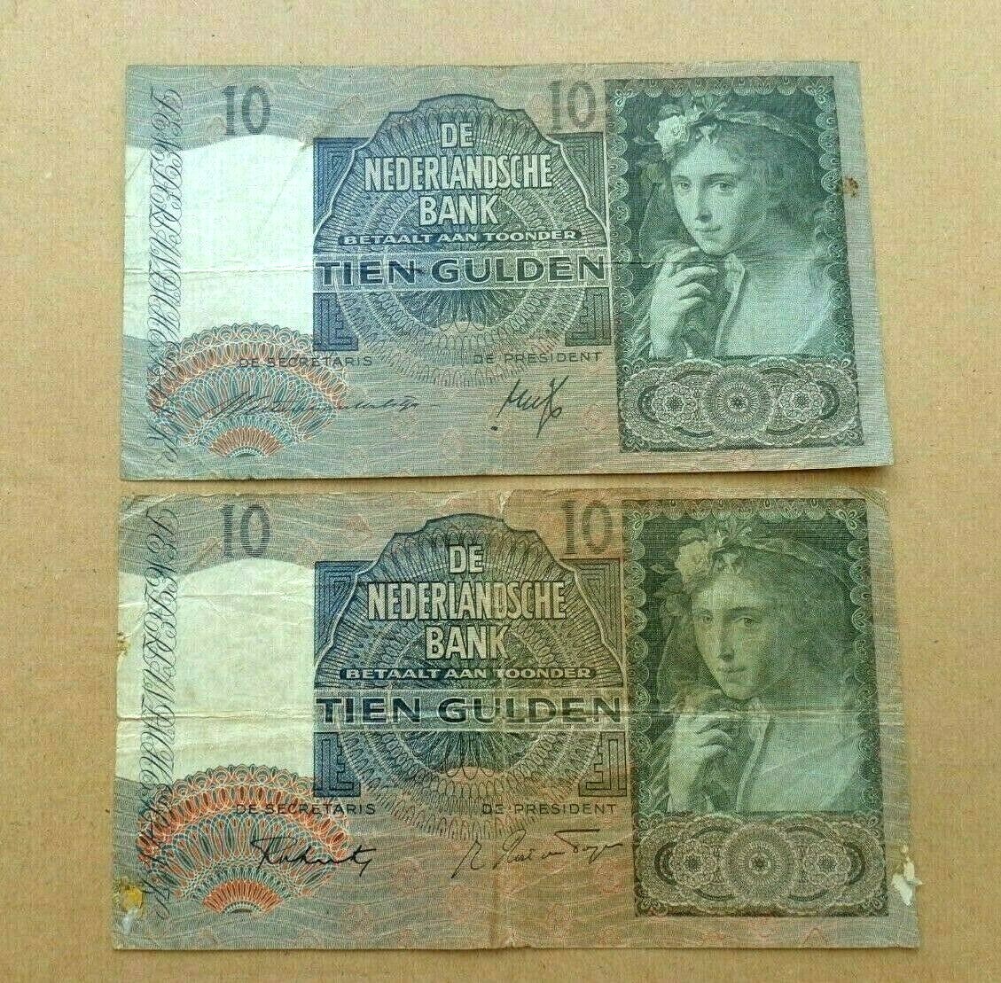 Netherlands banknotes 1940 1942 - 10 tien gulden.  (a)