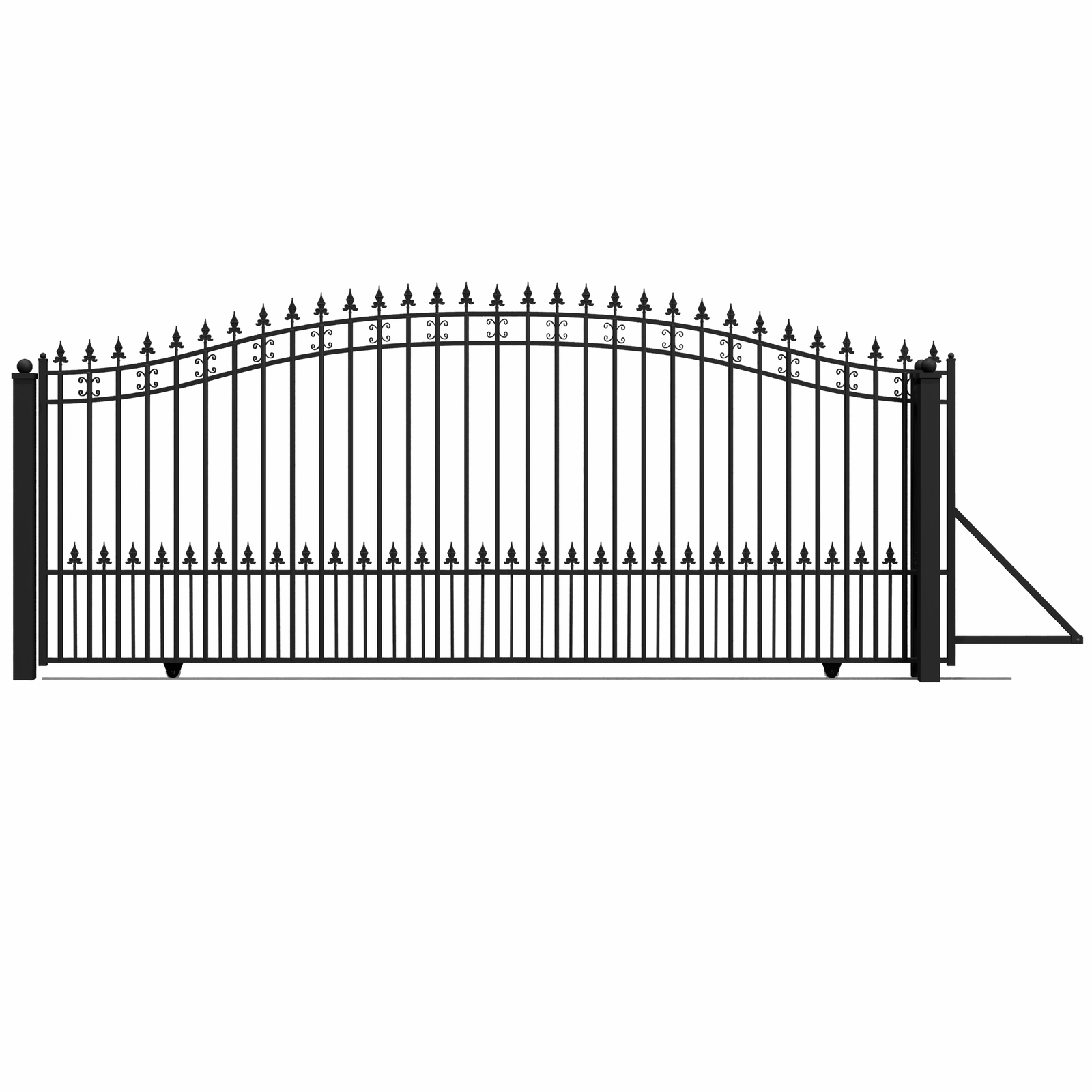 ALEKO Steel St. Louis Style 16' Single Slide Yard Driveway Garden Gate Black
