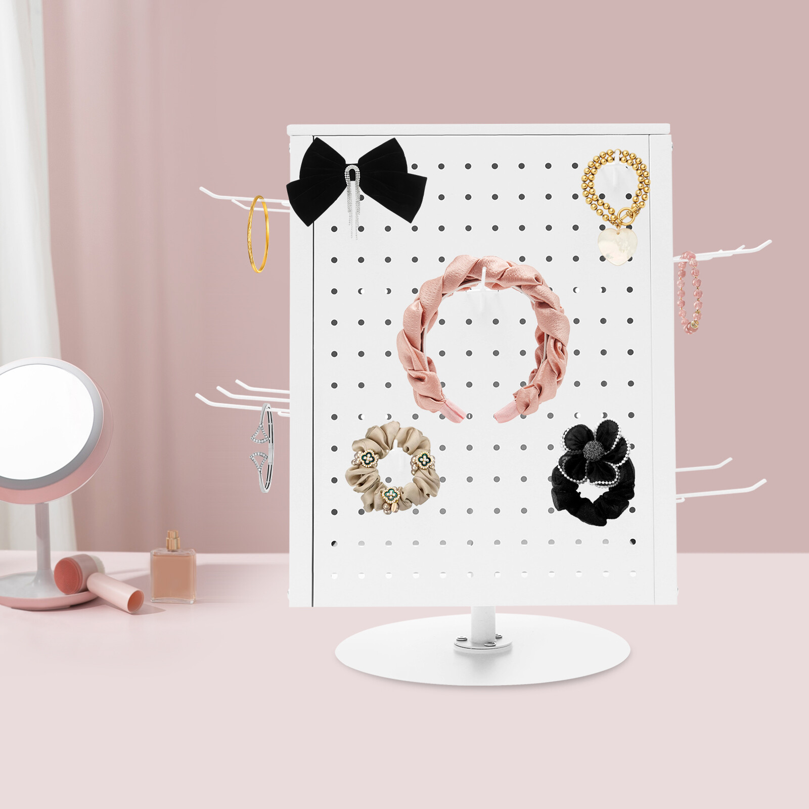 Pegboard Rotating Display Stand,4 Sided PegBoard Display, PegBoard Display Stand