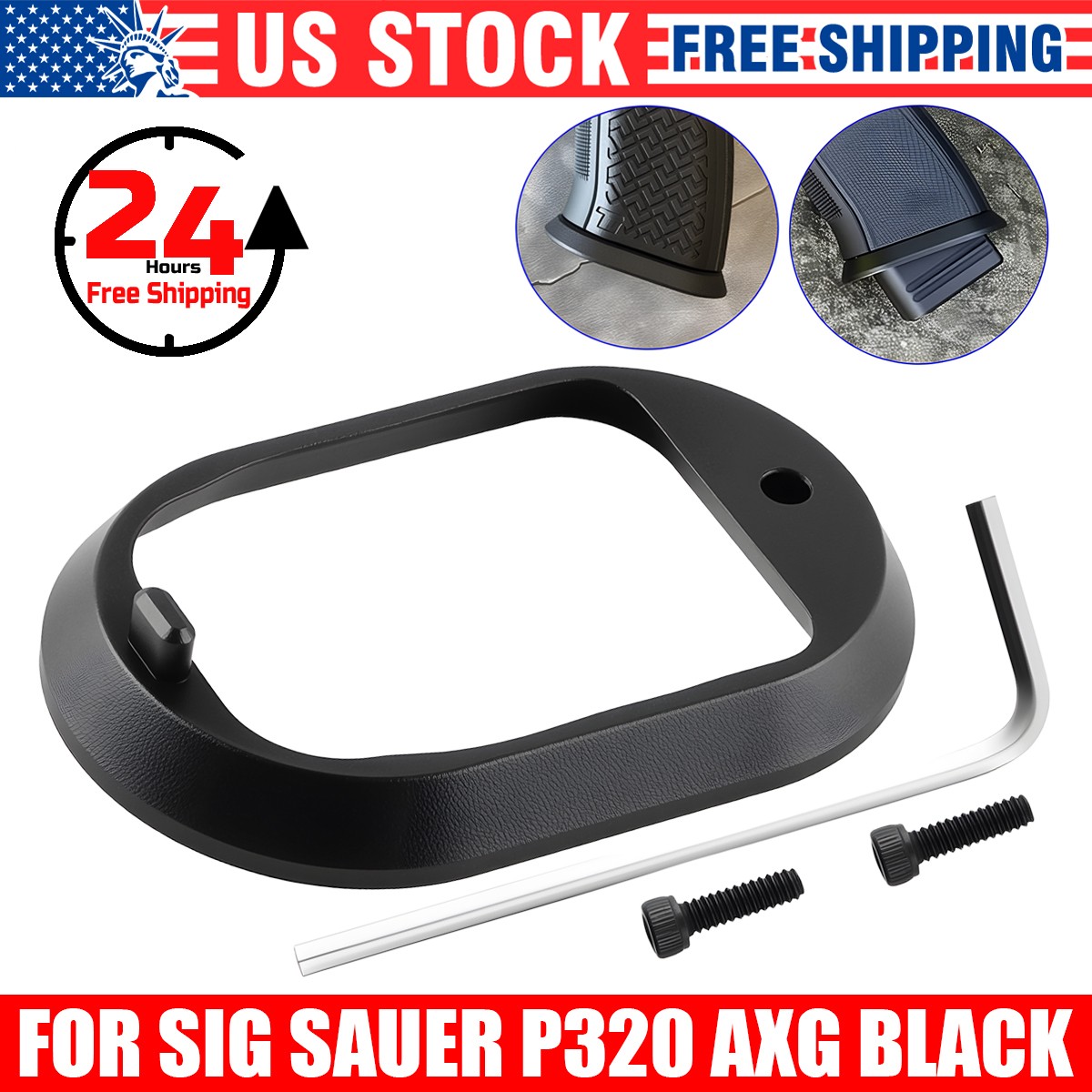 Magwell Funnel Black for Sig Sauer P320 AXG Series w/ Screw-Aluminum