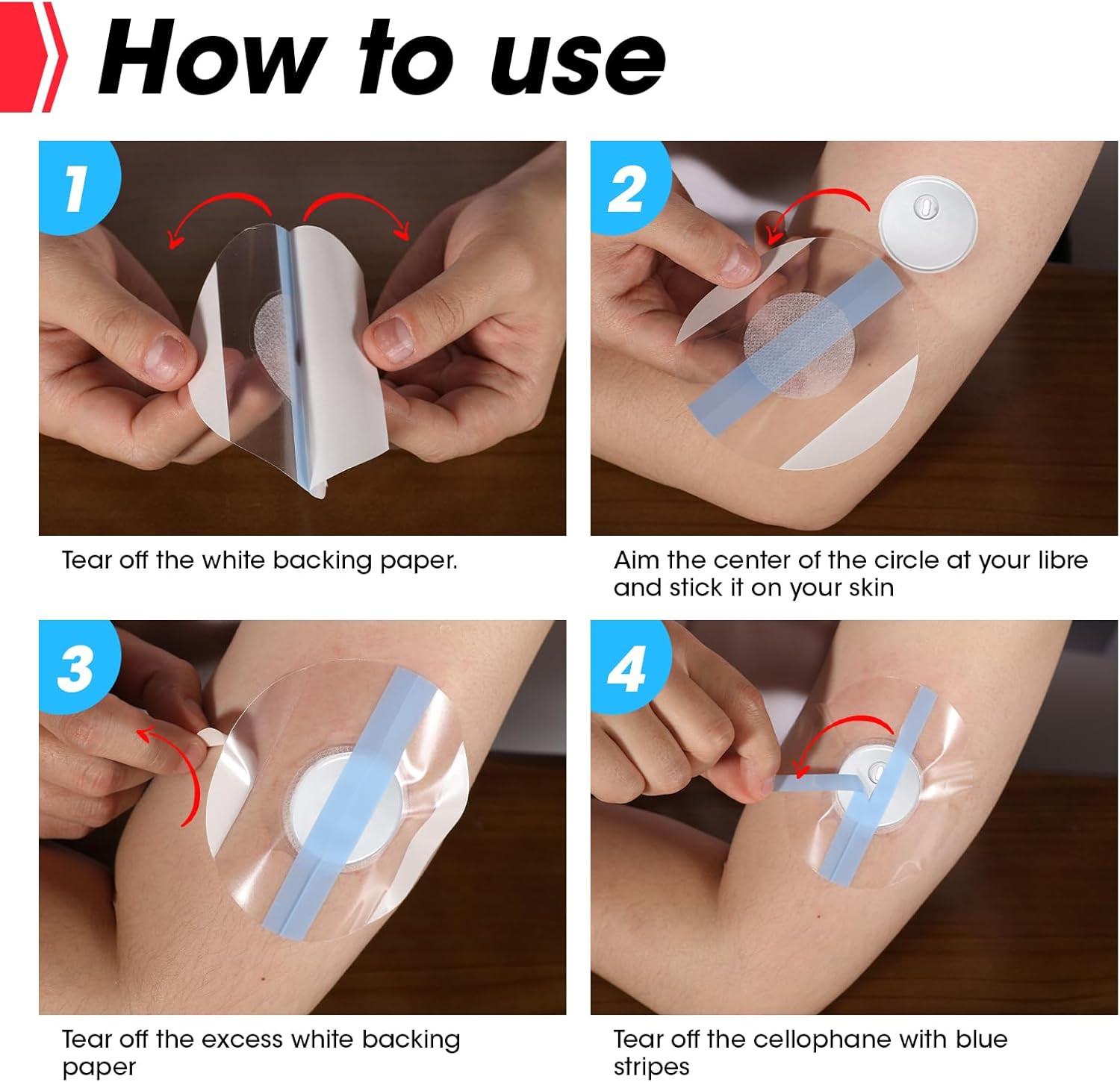 100 Pack Freestyle Sensor Covers for Libre 3, Waterproof Adhesive Patches, Water