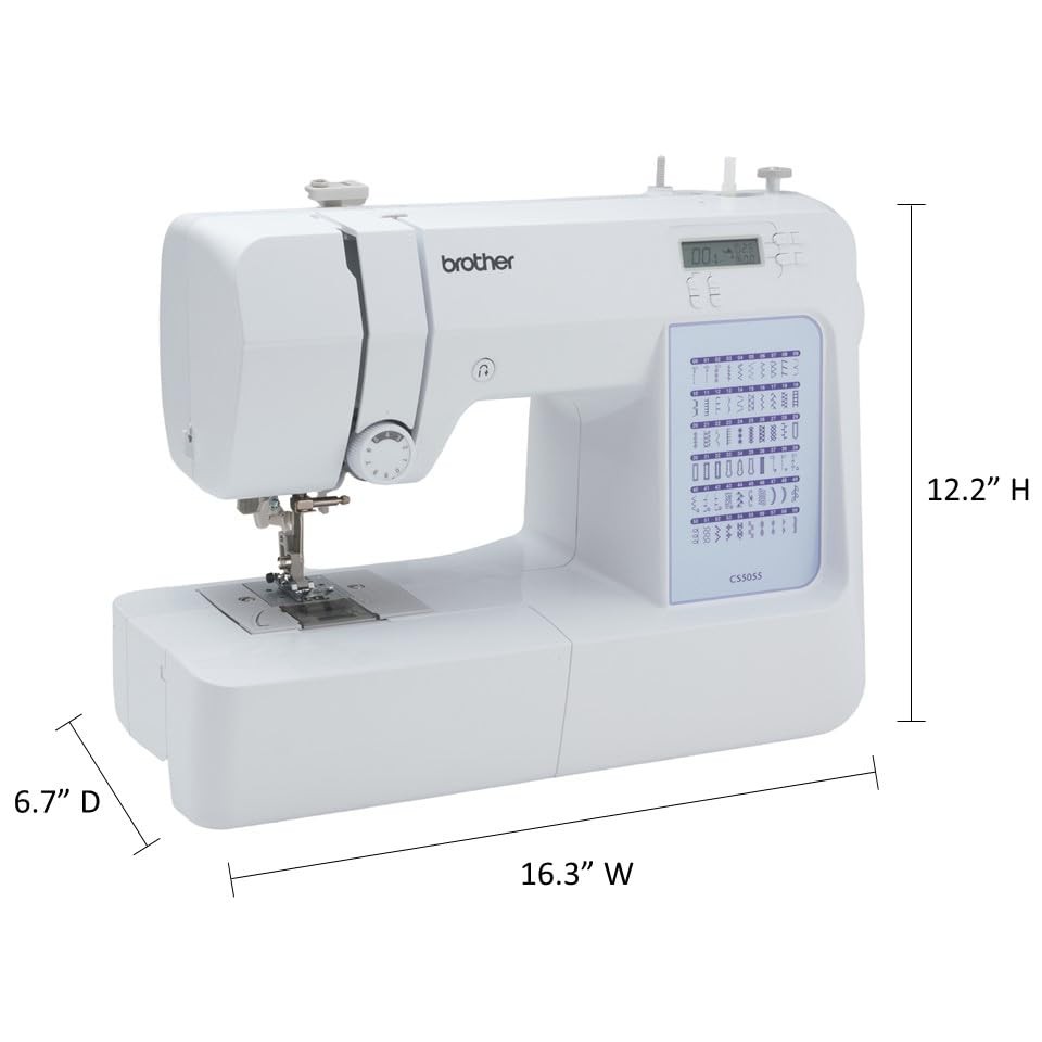 CS5055 Computerized Sewing Machine, 60 Built-in Stitches, LCD Display, 7 Include