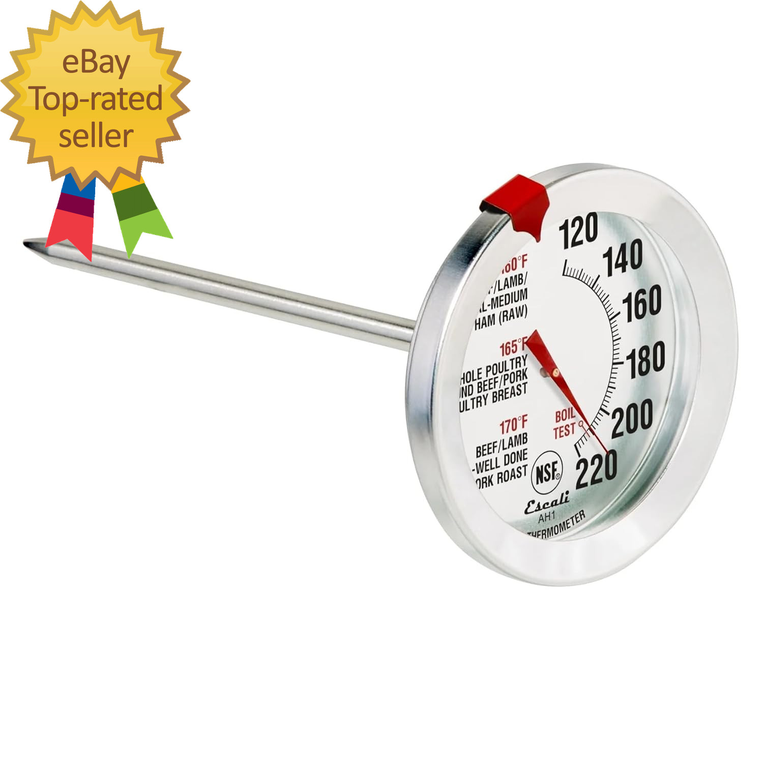 AH1 Stainless Steel Oven Safe Meat Thermometer, Extra Large 2.5-Inches Dial