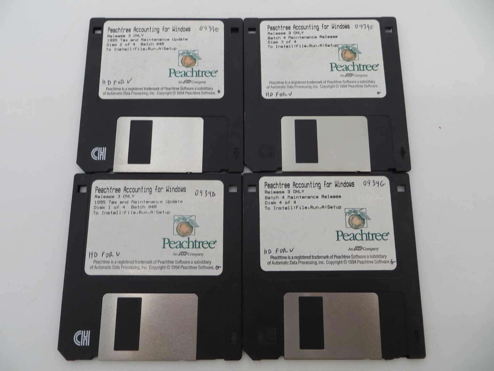 Peachtree Accounting For Windows 3.5" Floppy Disks 1994 computer software ADP