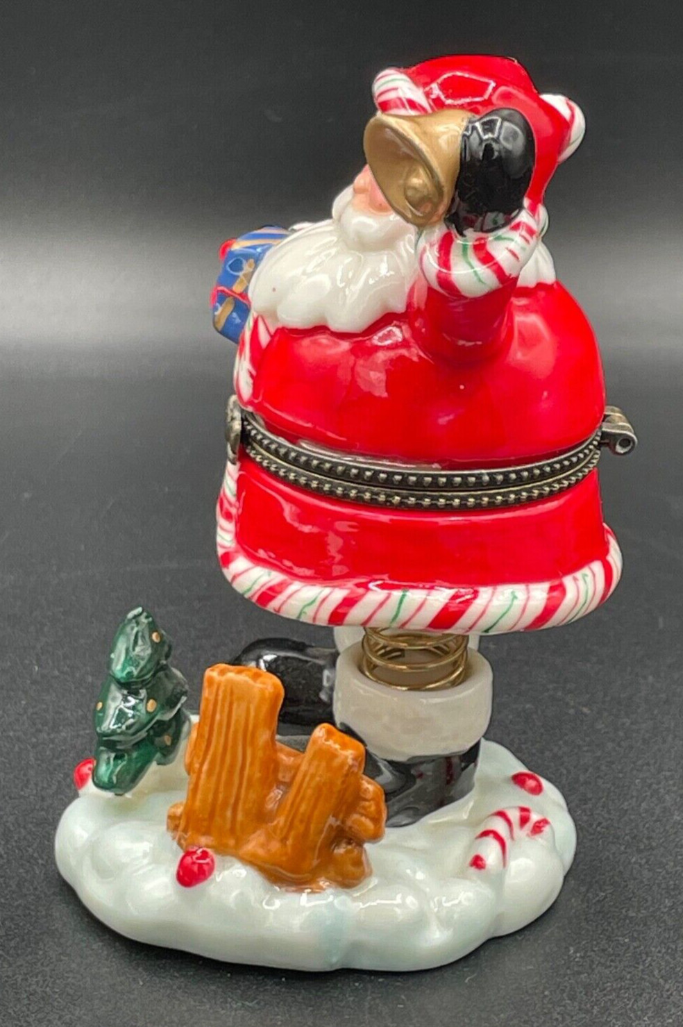 Santa with Bell, Spring Legs, Trinket Box