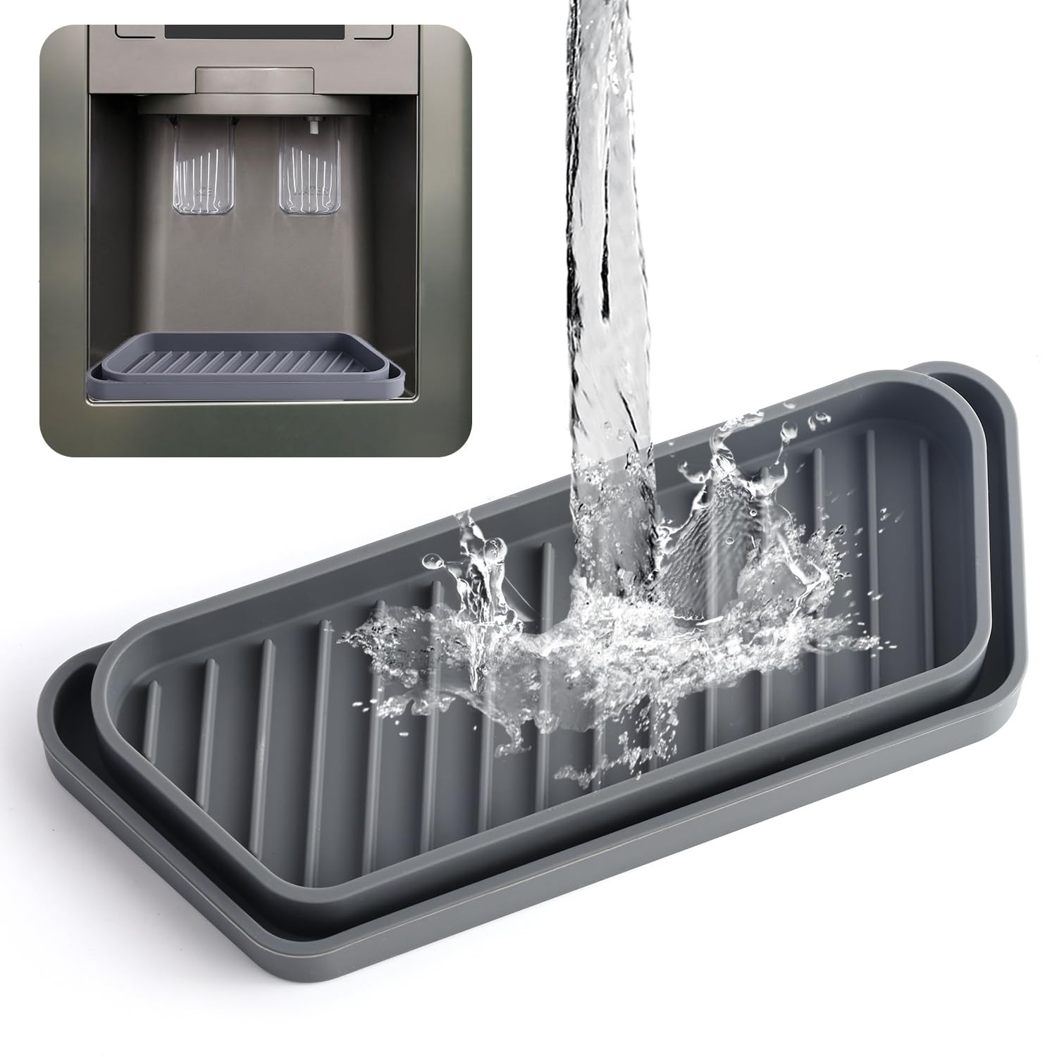 Cuttable Silicone Drip Tray Absorbent Quick Compatible with Samsung/Whirlpool/GE