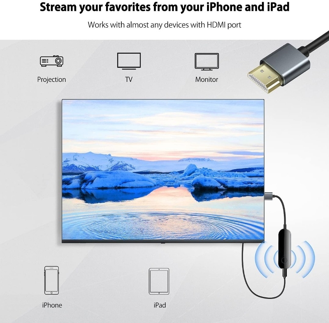 iShare iOS Wireless HDMI Display Adapter (iOS only), Streaming Device for All...