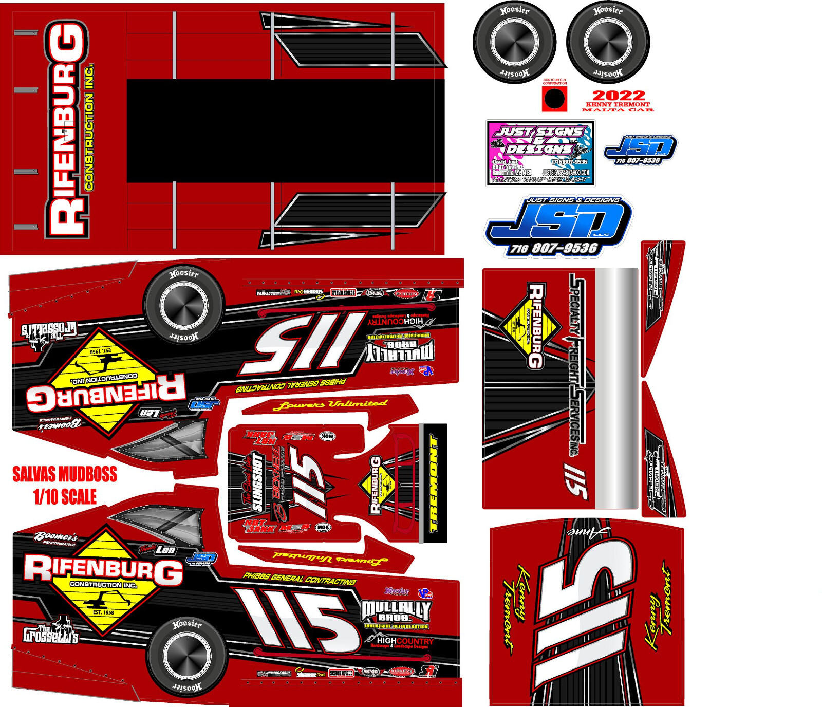 SALVAS MUDBOSS TRAXXAS SLASH Kenny Tremont 2022  THEME WRAP KIT