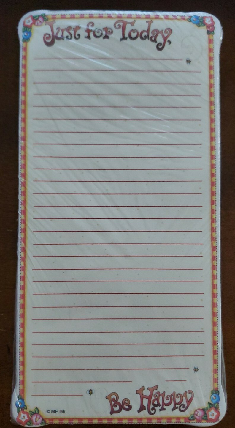 Mary Engelbreit's magnetic listpad, "Just for Today, Be Happy" NIP, Colorbok