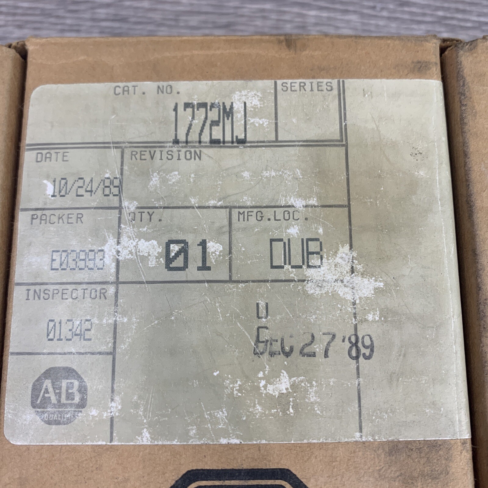 Allen Bradley 1772-MJ EEPROM Memory Module 1772MJ Oem Genuine
