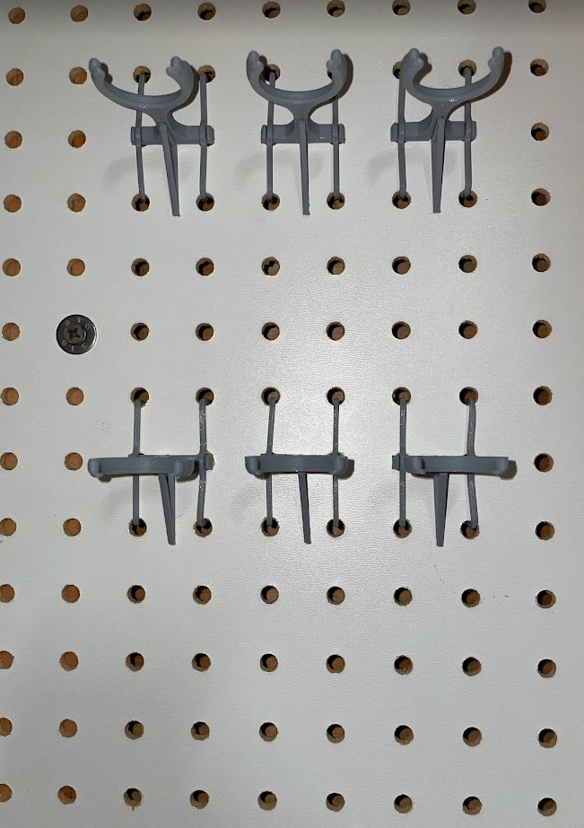 Spray Can & Paint Bottle Rack for Pegboard Storage with Peg Locks - Set of 6