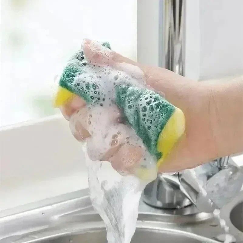 10/30/50pc Double-Sided Magic Cleaning Sponge – Rust & Pot Brush for Kitchen