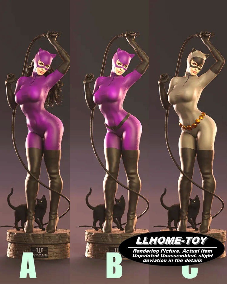 1/24 hot Catwoman Unassembled Unpainted Resin 3D Print Model Garage Kit figure