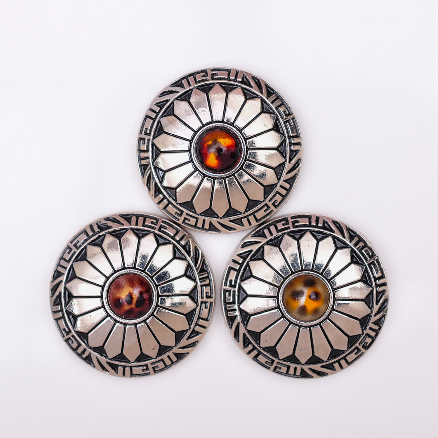10pc DIY Western leopard Bead Floral Saddles Conchos For Belt Wallet Craft Decor