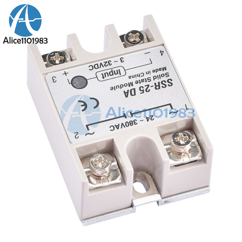 Output 24V-380V 25A SSR-25 DA Solid State Relay For PID Temperature Controller