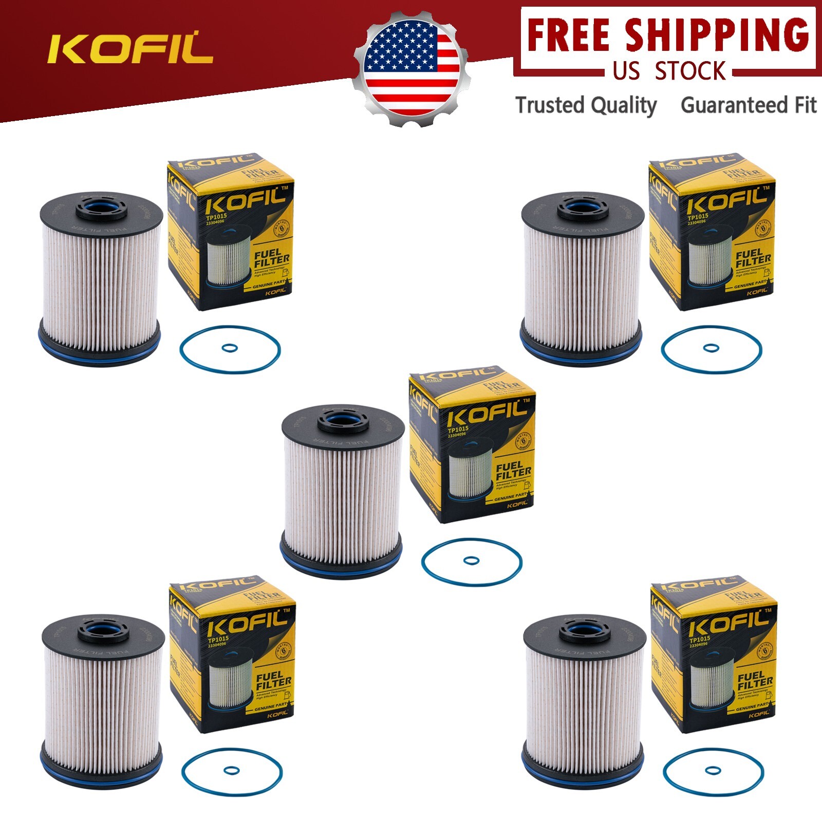 5 -New OEM Genuine Chevy GMC ACDelco Pro Fuel Filter Kit Gaskets TP1015 13539108