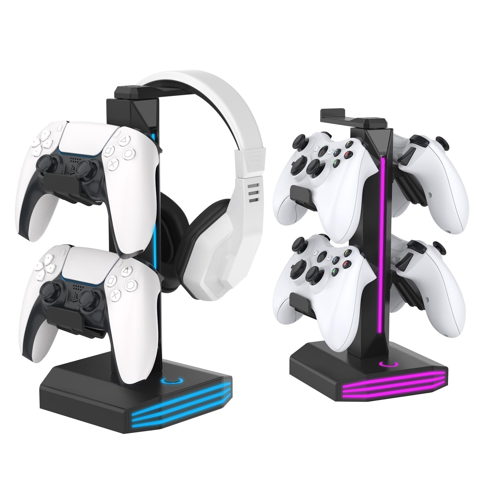FINTIE RGB Headphone Stand, Gaming Controller Holder for Desk with 9...