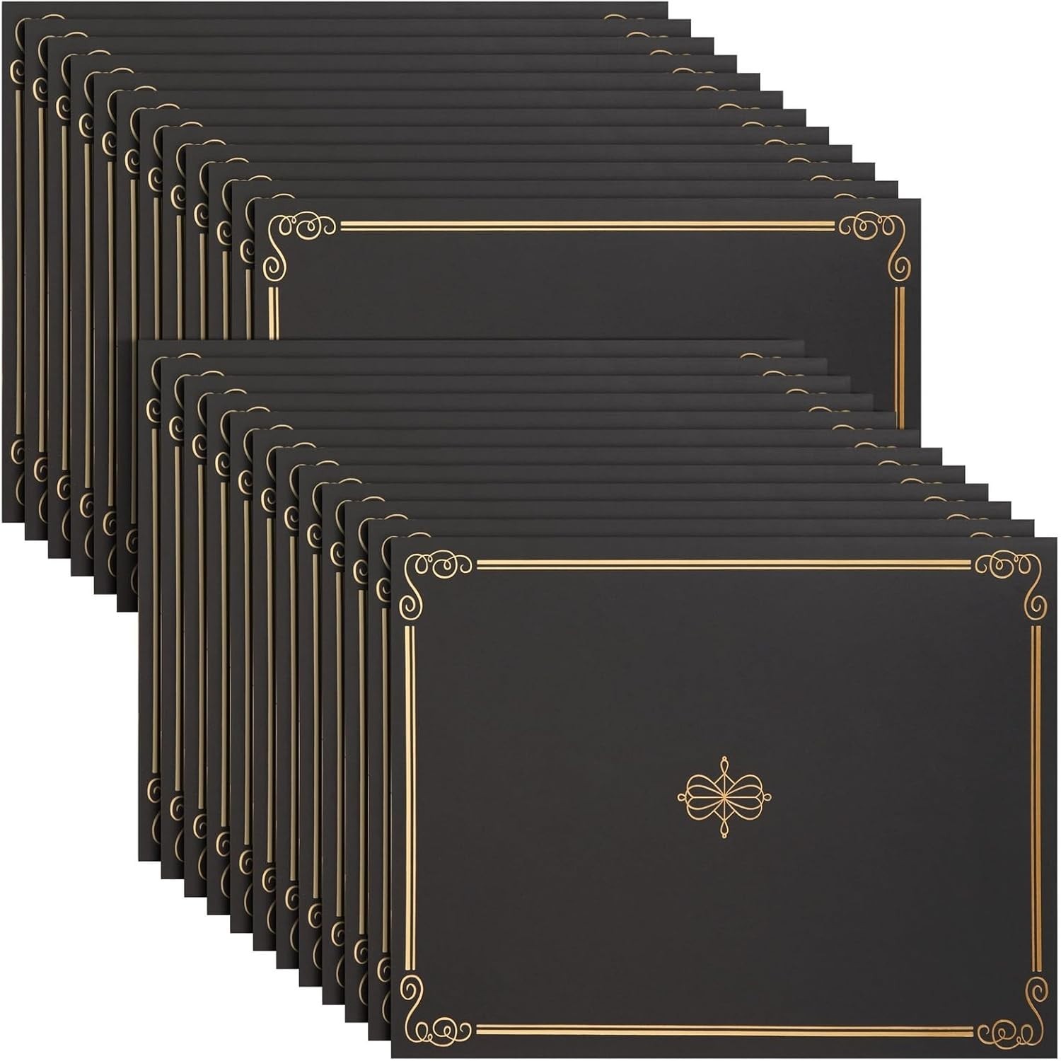 24-Pack Black Award Certificate Holders - Bulk Certificate Holders for Graduatio