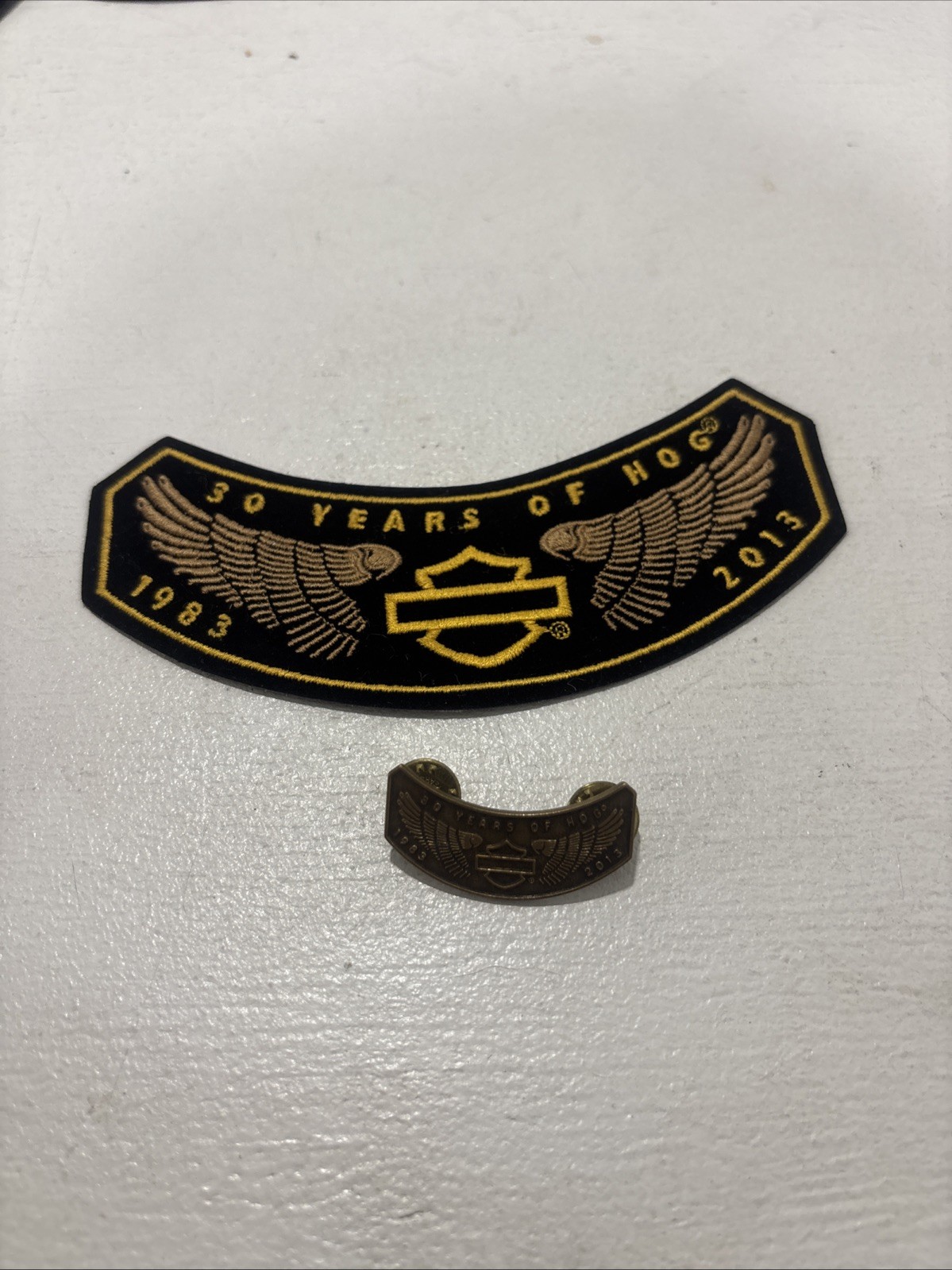 Vintage Harley Davidson patch 30 years of HOG H.O.G. 1983 2013 With Pin