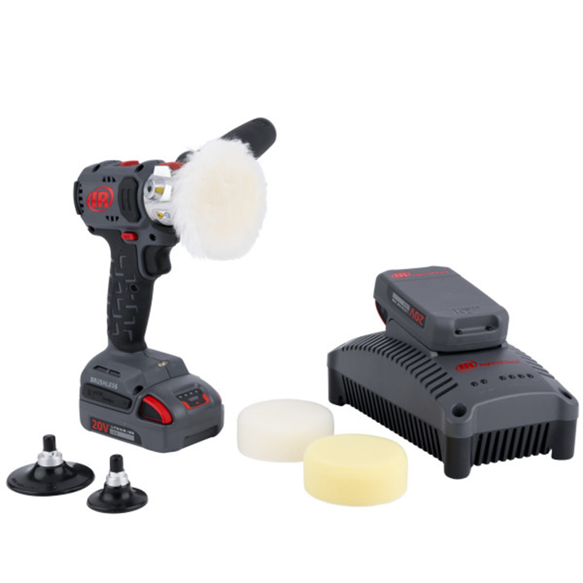 Ingersoll Rand 20V Cordless Polisher/Sander 2 Battery Kit, 8300 RPM, 2" & 3" Pad