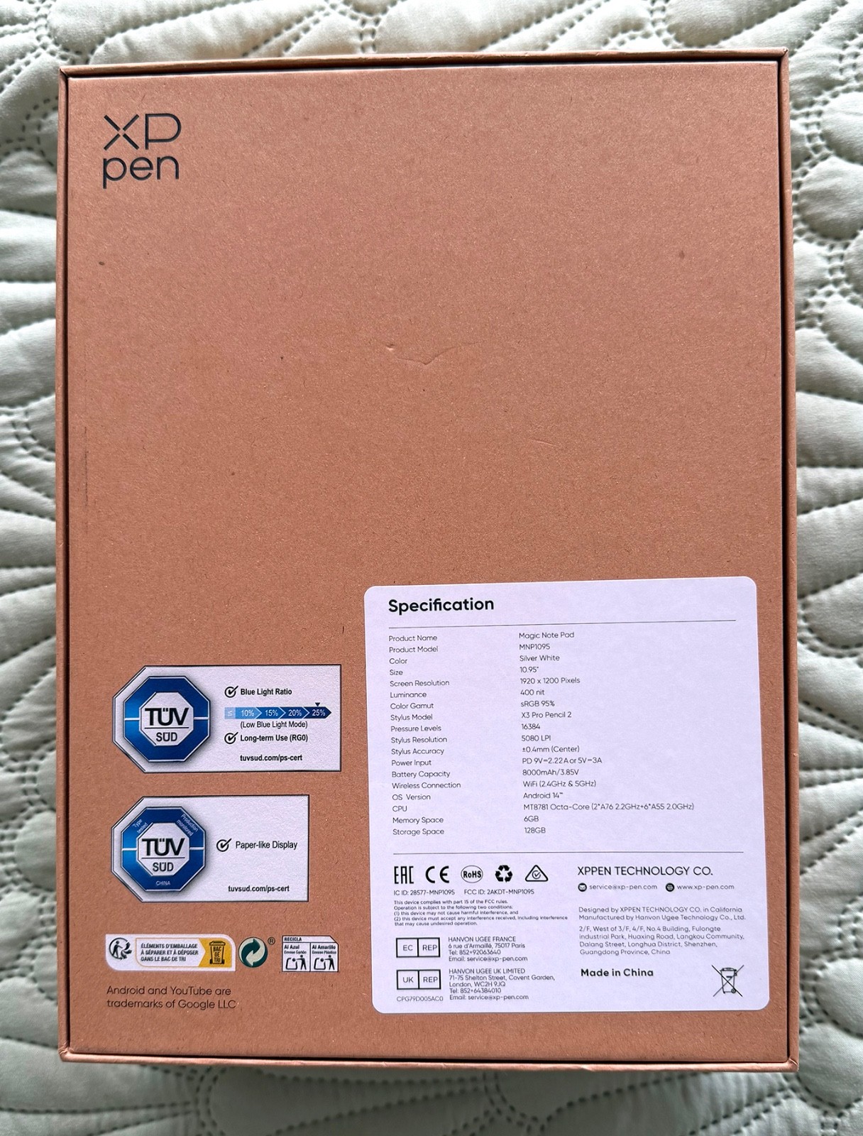 XP-Pen Android Magic Note Pad Notebook Paper Writing Tablet 10.95'', all OEM acc