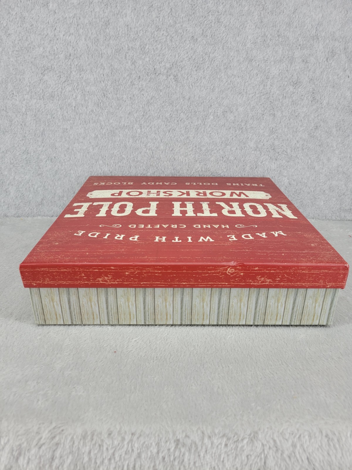 North Pole Workshop Hand Crafted Trains Dolls Candy Gift Box 3" x 11.5"