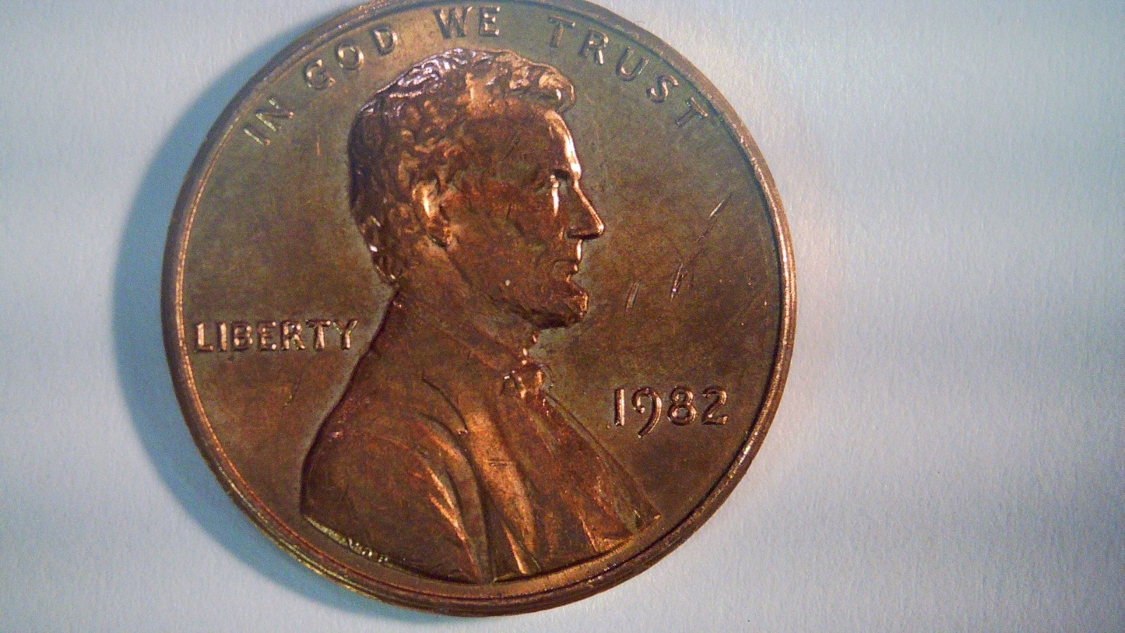 1982 Red Lincoln Cent, Small Date, 3.1 grams, Copper, Wide AM, Rare Variety