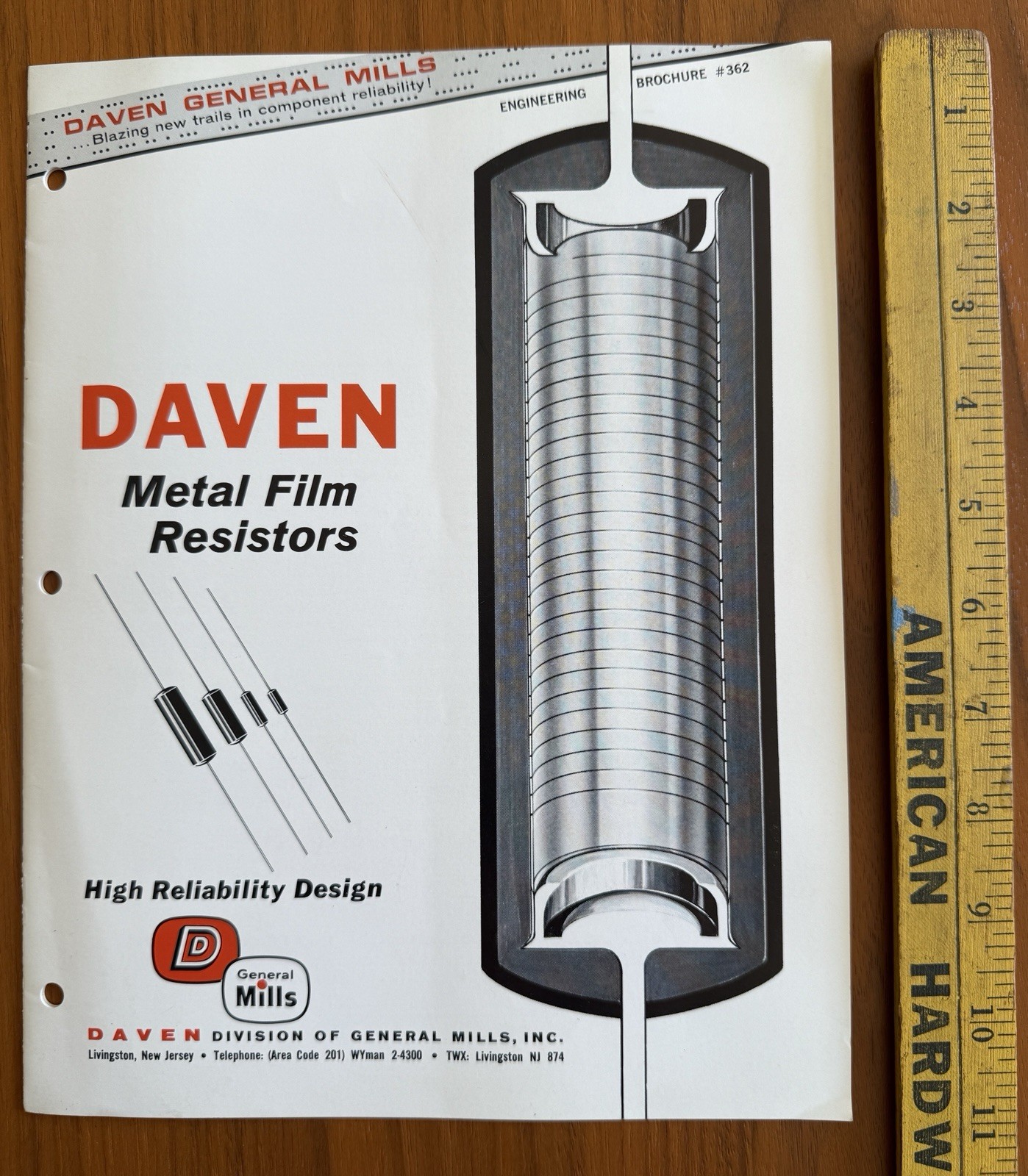 1962 Daven Metal Film Resistors Catalog, a division of General Mills - Near Mint