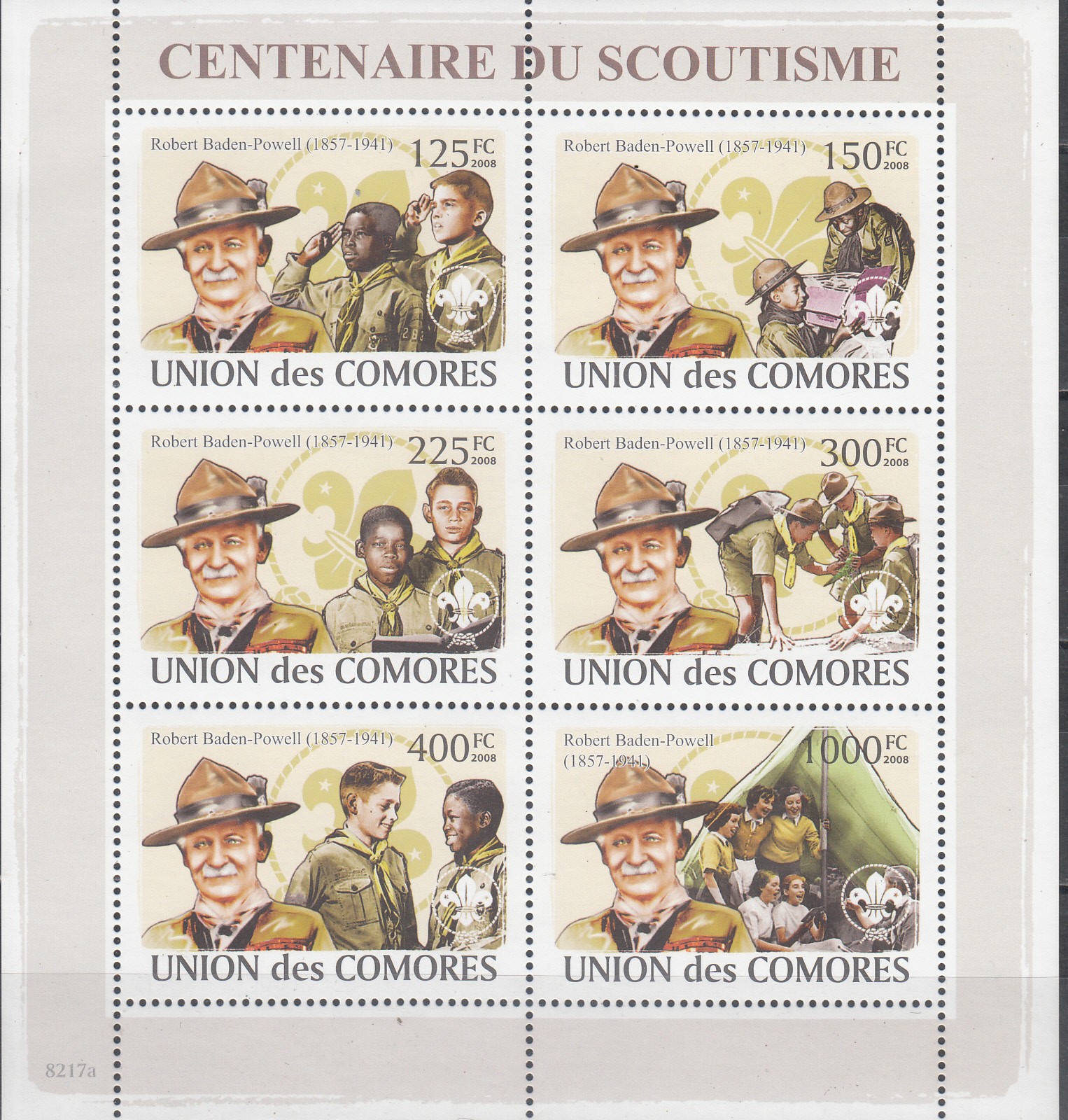 W COMORO 1035 SCOUTISM CENTENARY