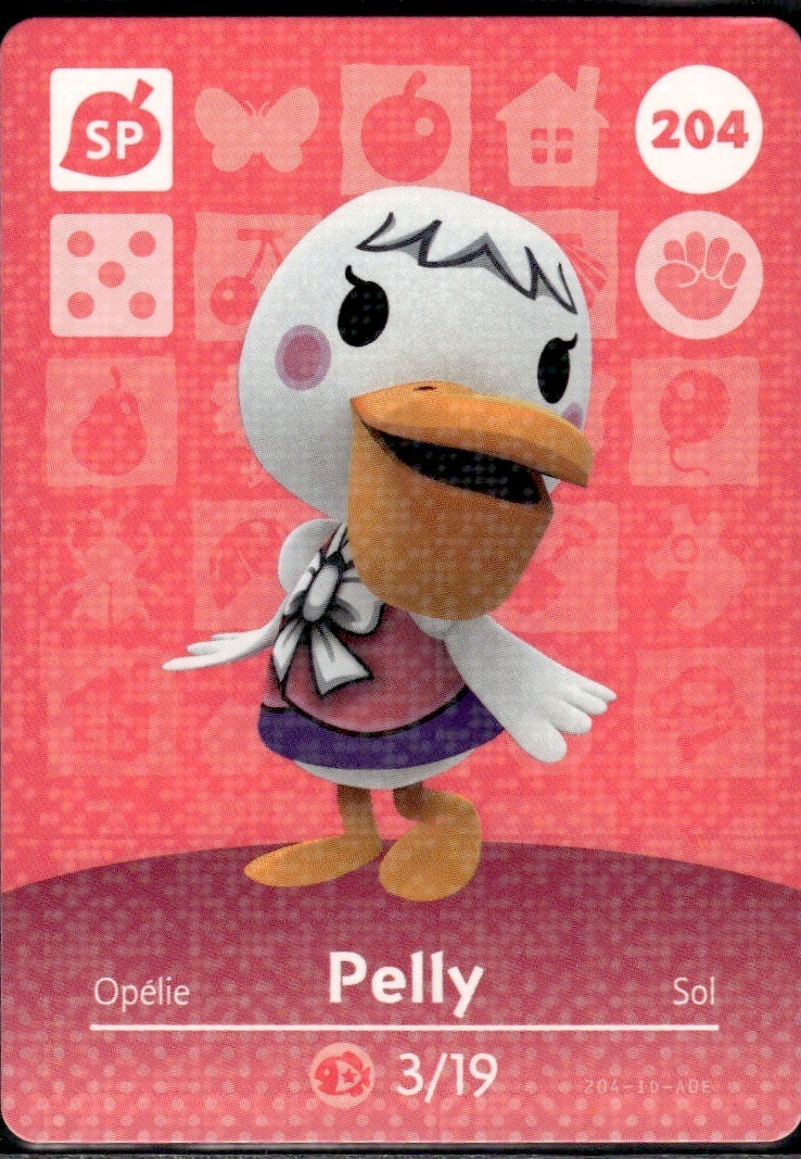 204 Pelly Amiibo Card 204 Series 3 Animal Crossing Nintendo Switch NA Region
