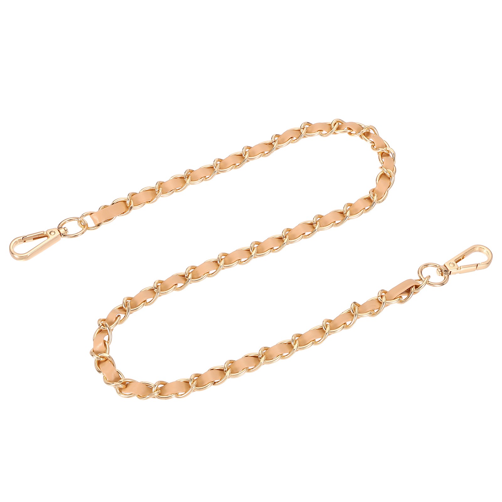 32" Purse Strap with Buckle for Shoulder and Cross Body(Khaki+Gold)