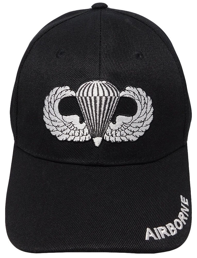 Airborne Jump Wings Hat / U.S. Army Black Baseball Cap LICENSED