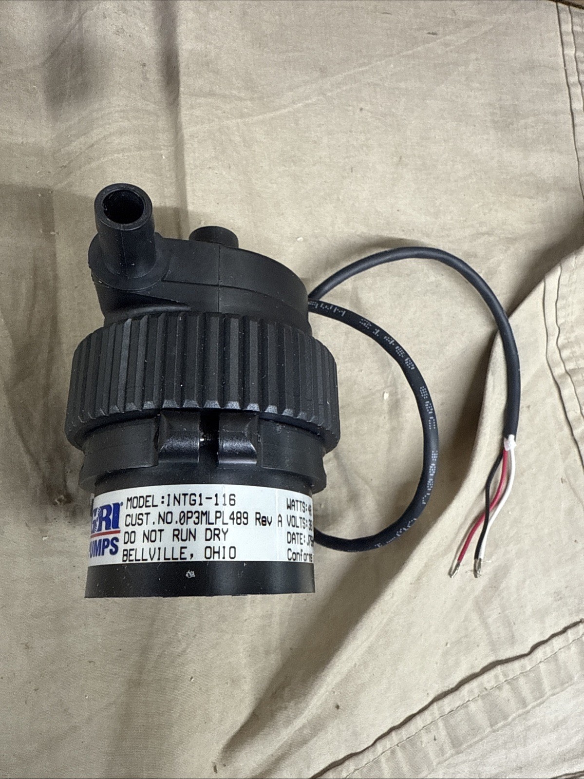 GRI PUMPS Model: INTG1-116 40 Watts 36vdc