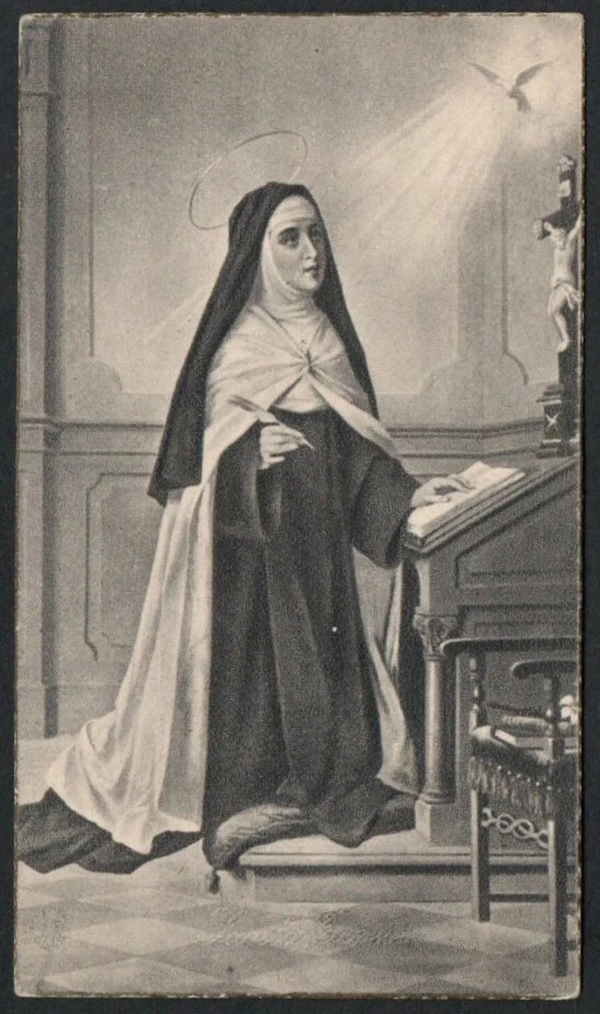Holy card antique de Santa Teresa santino image pieuses estampa