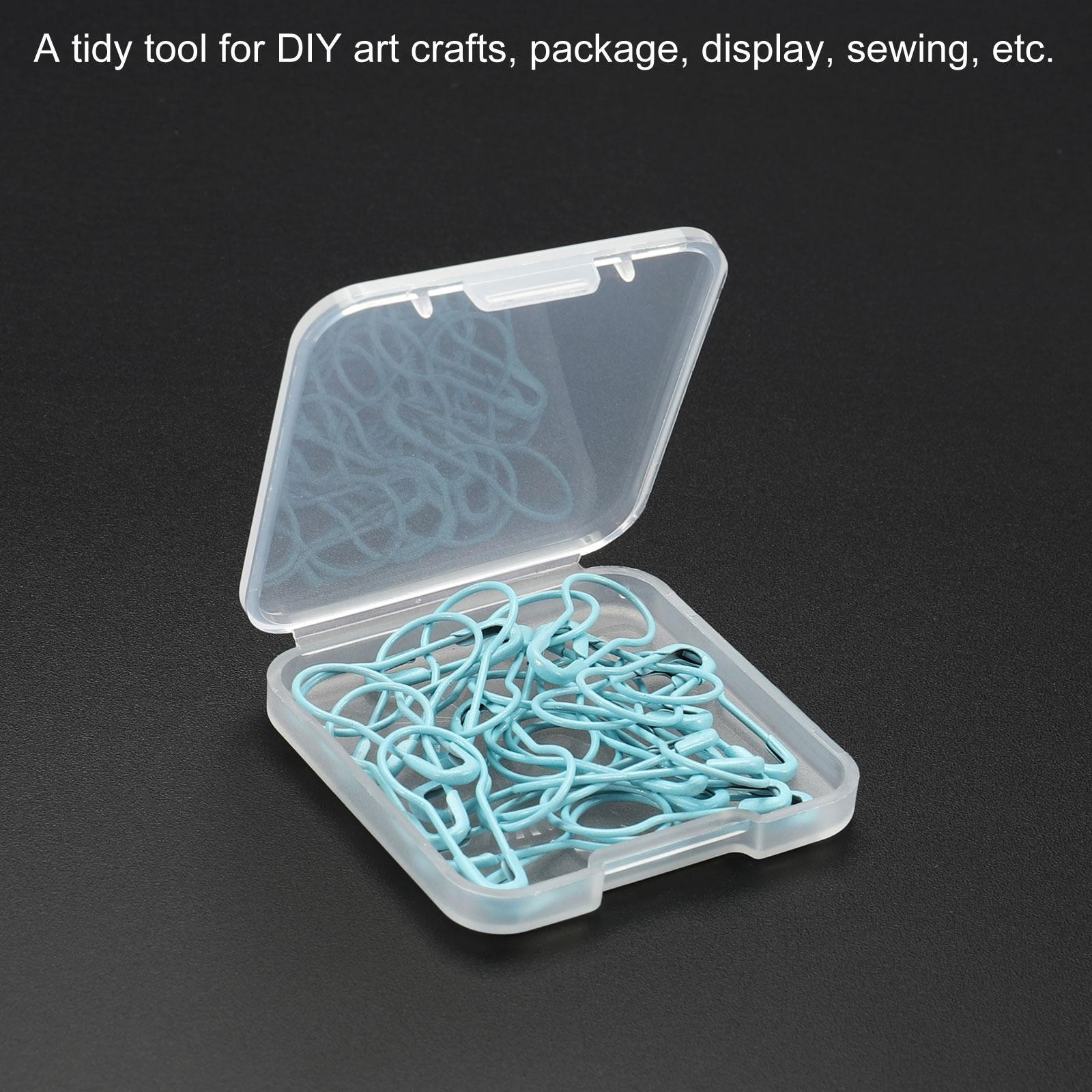 24Pcs Clear Storage Container with Hinged Lid 40x6.5mm Plastic Square Craft Box