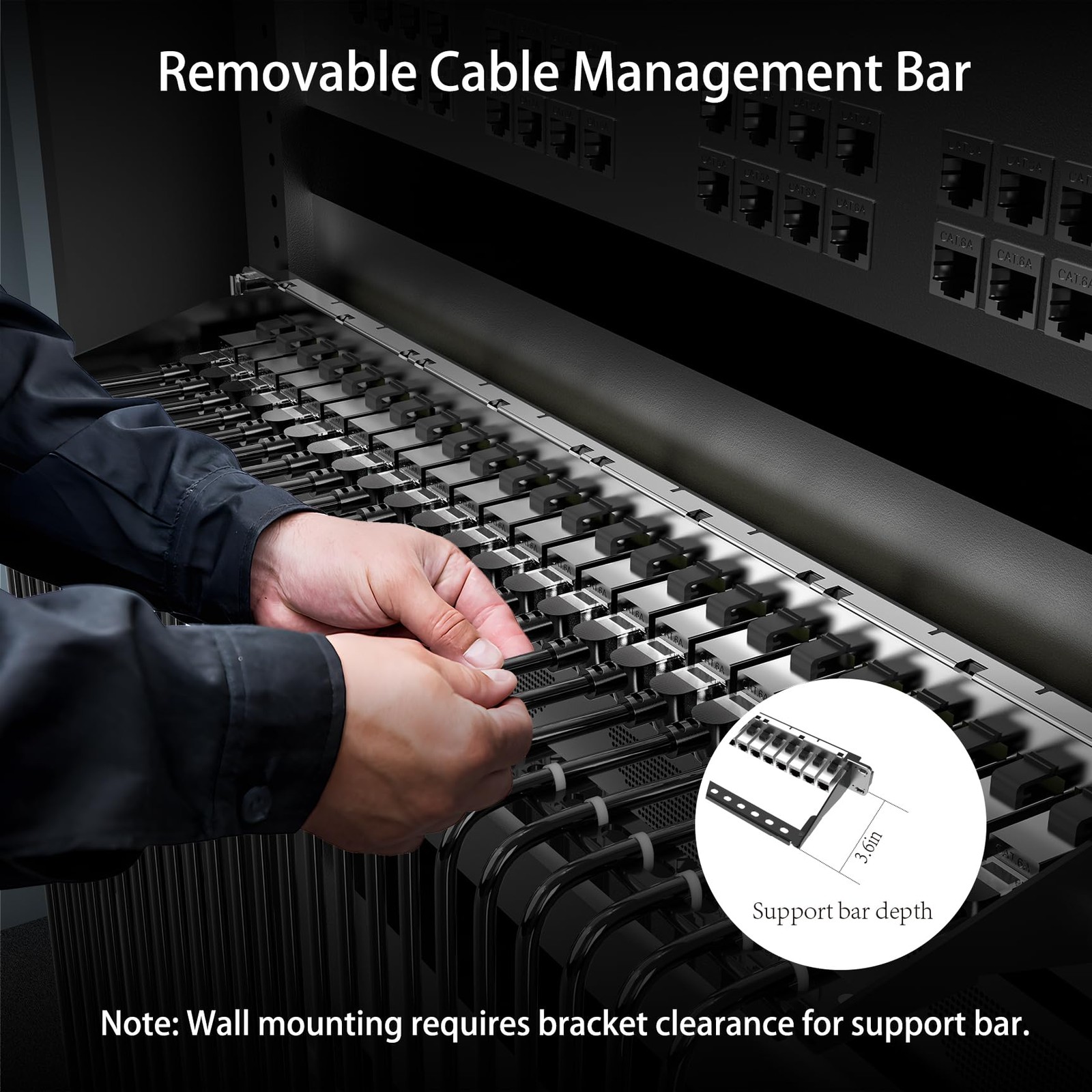 Jadaol [UL Listed] 24 Port Patch Panel Rackmount or Wall Mount 19-Inch 1U