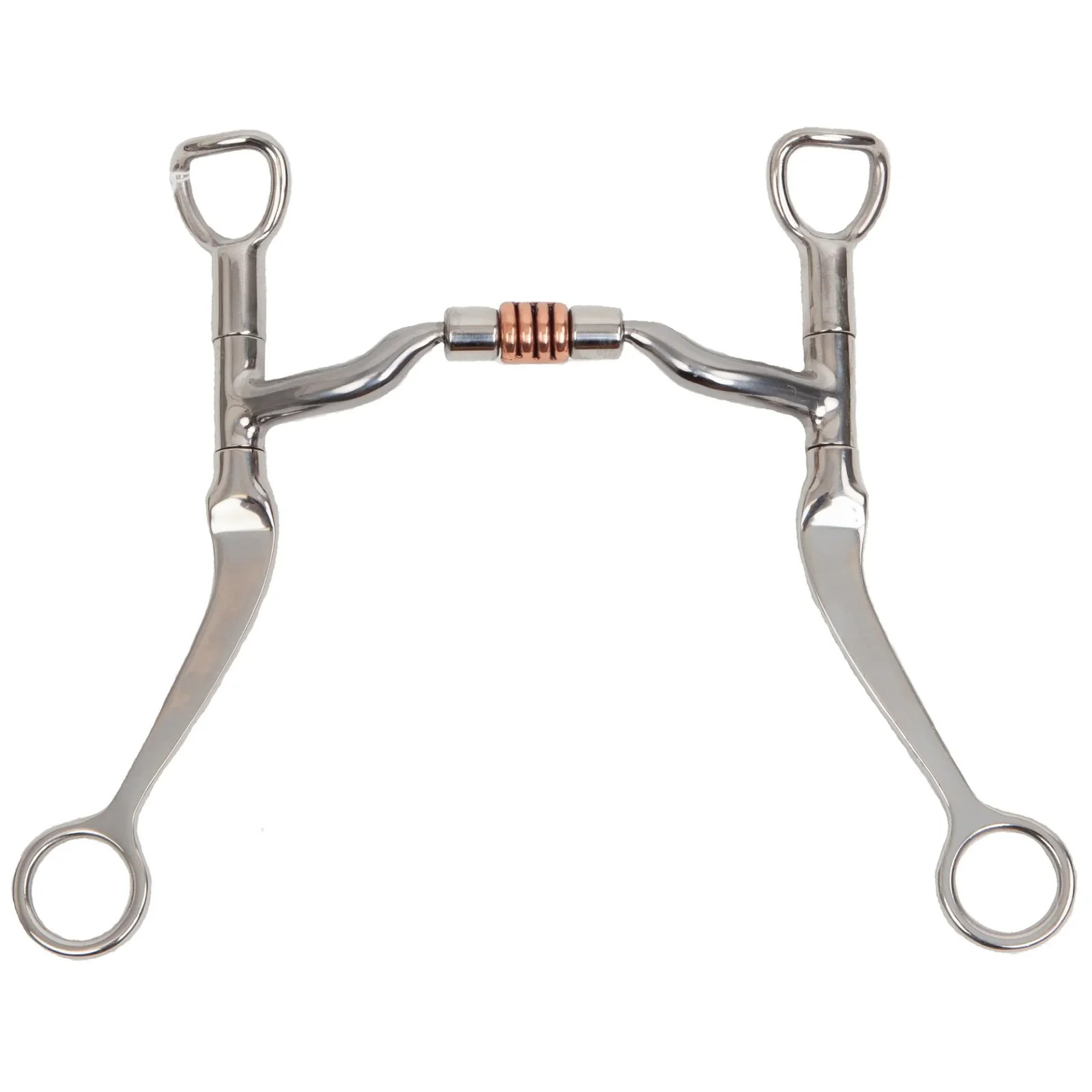 Myler Flat Shank Bit with 04 Comfort Snaffle and Copper Roller - 5” Mouth
