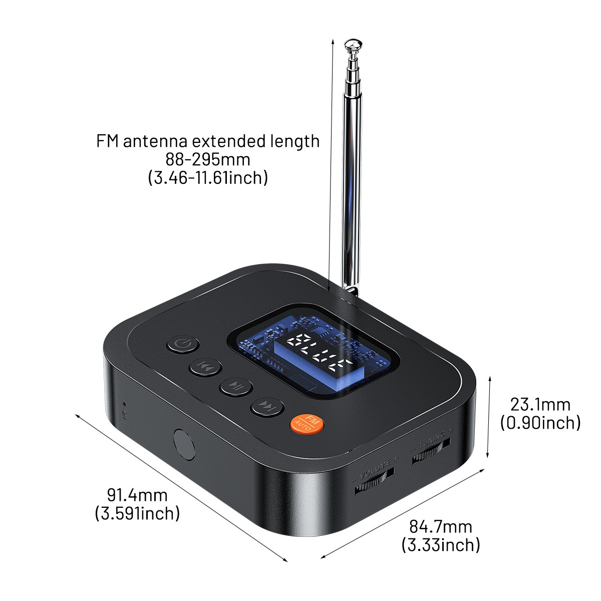 Bluetooth 6.0 Transmitter Receiver 2 IN 1 Wireless Audio 3.5mm Jack Aux Adapter